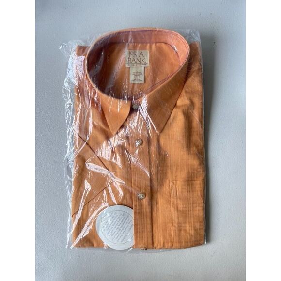 JOS. A. BANK Button Down Men’s Shirt Sz‎ Large Short Sleeve Orange - Picture 1 of 6